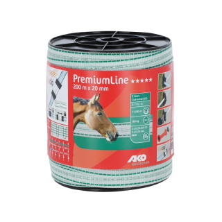 Ruban premium blanc/vert 20mm 200m