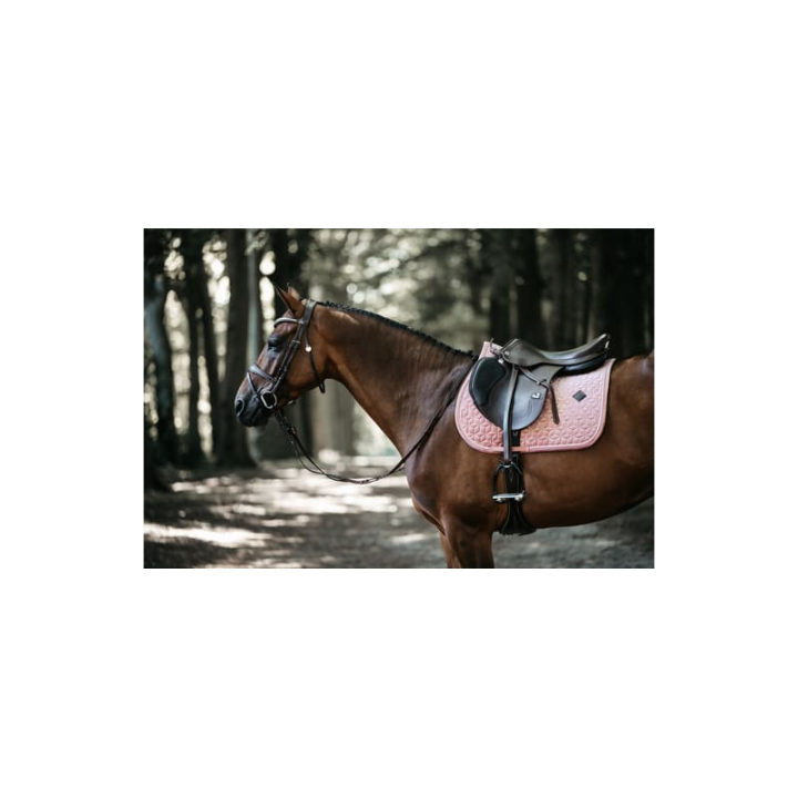 Tapis de selle velvet jumping vieux rose