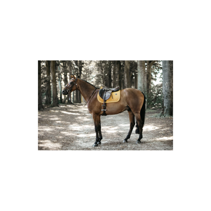 Tapis de selle velvet jumping moutarde
