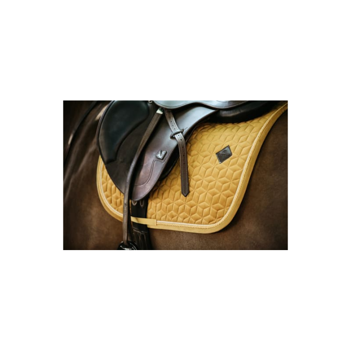 Tapis de selle velvet jumping moutarde