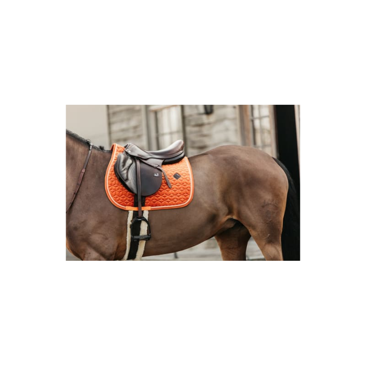 Tapis de selle velvet jumping orange