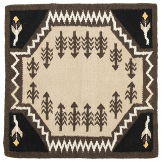 Tapis navajo laine sioux brun beige