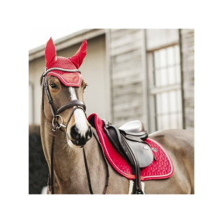 Tapis de selle velvet jumping rouge