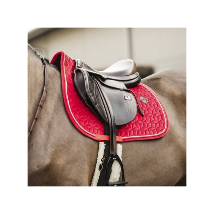 Tapis de selle velvet jumping rouge