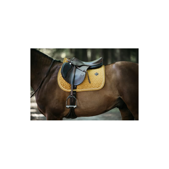 Tapis de selle velvet jumping moutarde