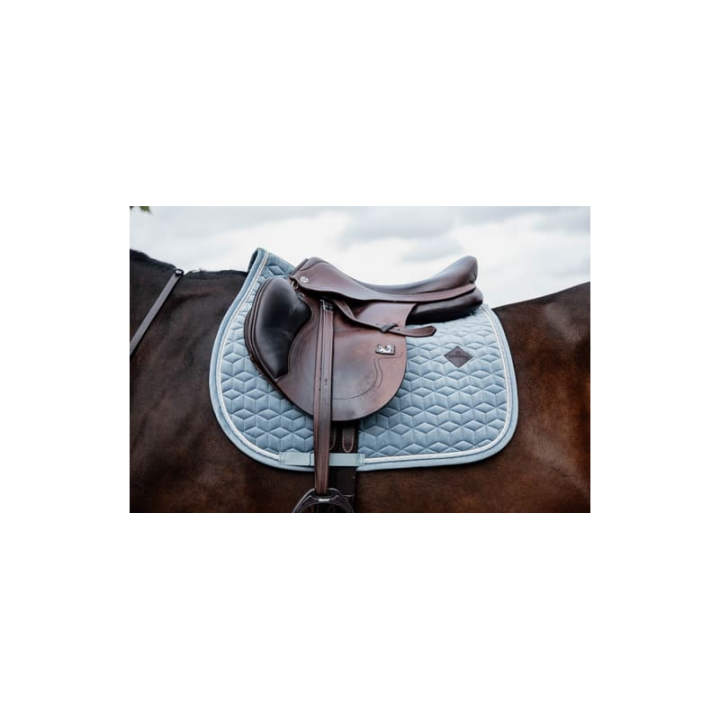 Tapis de selle velvet jumping bleu clair