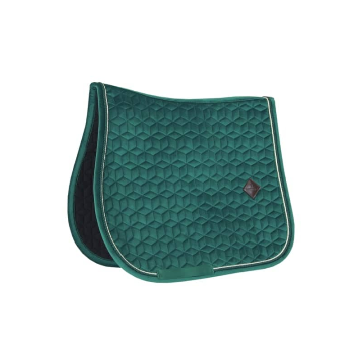 Tapis selle velours vert fonce
