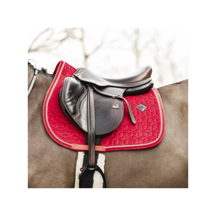 Tapis de selle velvet jumping rouge