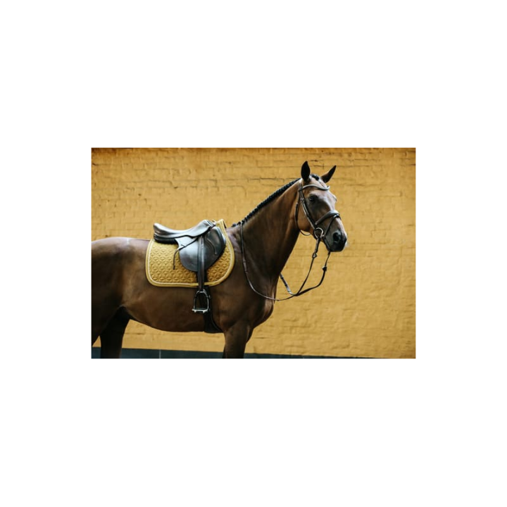 Tapis de selle velvet jumping moutarde