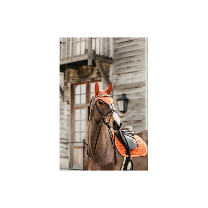 Tapis de selle velvet jumping orange