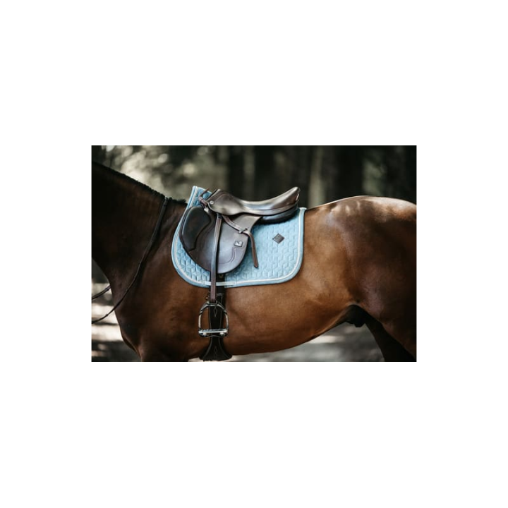 Tapis de selle velvet jumping bleu clair